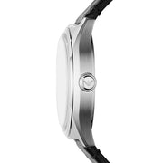  Shop Authentic Emporio Armani Meccanico White Skeleton Dial Black Leather Strap Watch For Men - AR60003 - Luxxuri