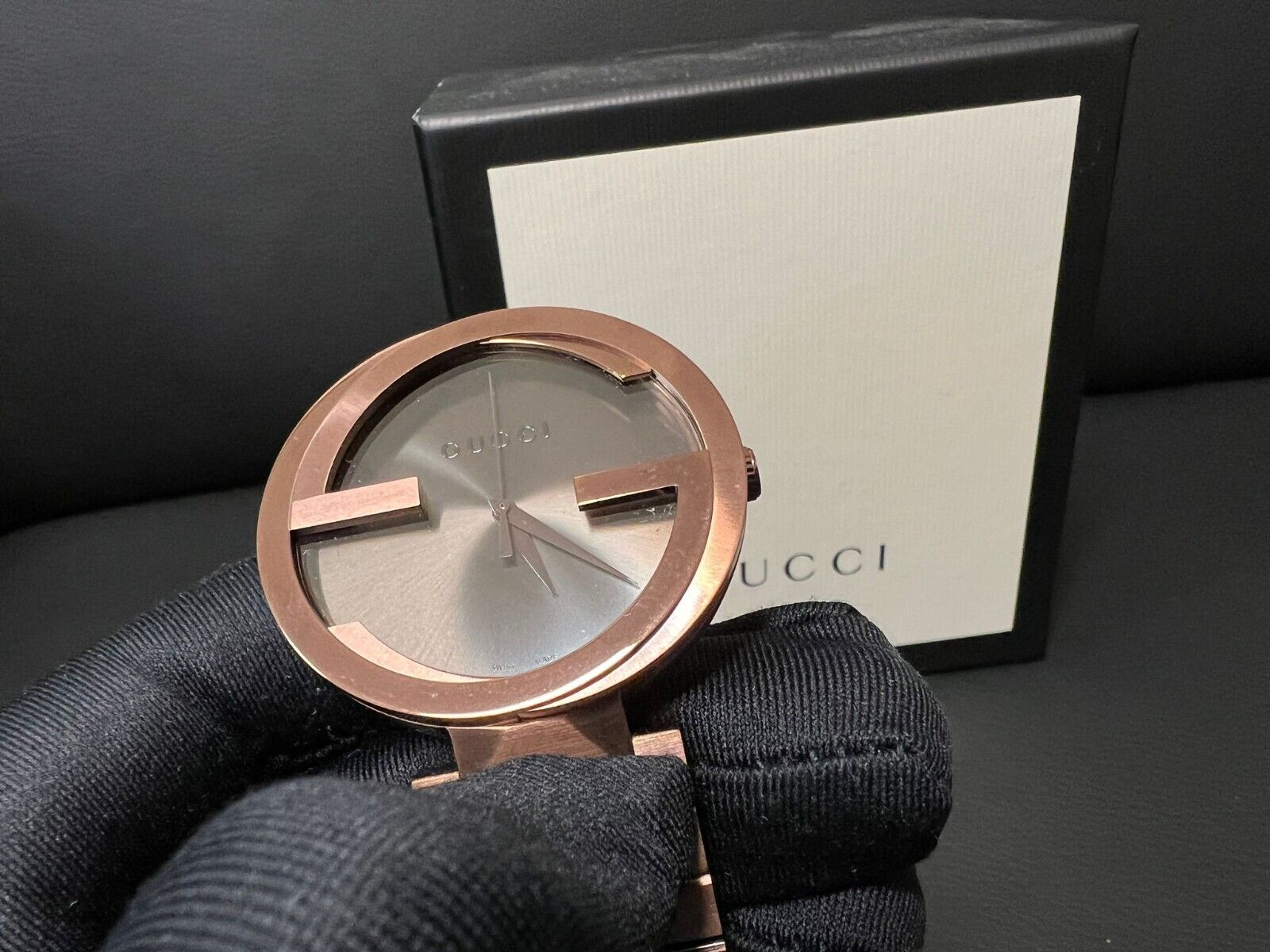  Shop Authentic Gucci Interlocking XL Brown Dial Brown Steel Strap Watch For Men - YA133211 - Luxxuri