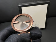  Shop Authentic Gucci Interlocking XL Brown Dial Brown Steel Strap Watch For Men - YA133211 - Luxxuri