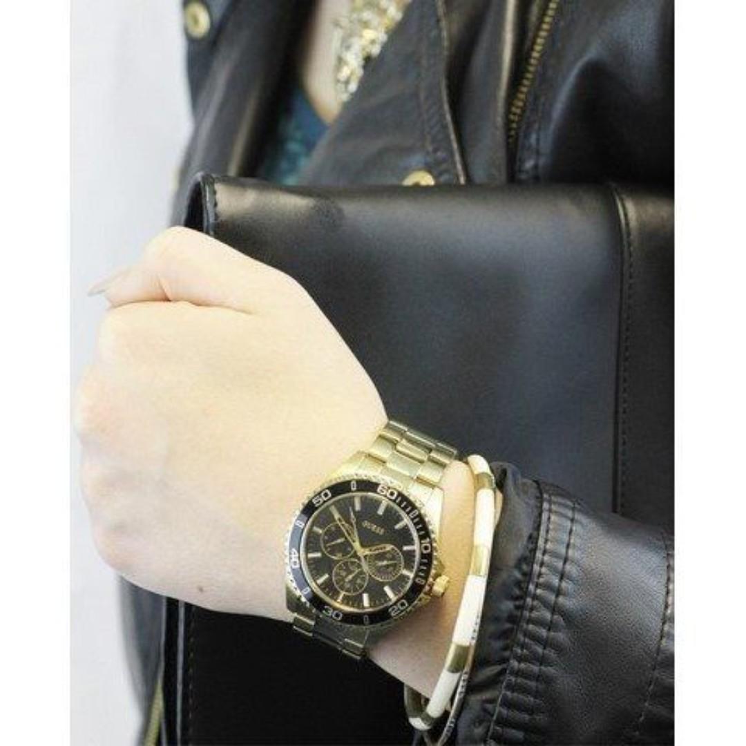  Shop Authentic Guess BFF Multifunction Black Dial Gold Steel Strap Watch for Women - W0231L3 - Luxxuri