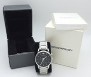  Shop Authentic Emporio Armani Chronograph Black Dial Silver Steel Strap Watch For Men - AR1853 - Luxxuri