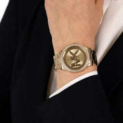  Shop Authentic Michael Kors Tibby Three Hand Gold Dial Gold Steel Strap Watch For Women - MK6879 - Luxxuri