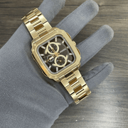  Shop Authentic Fossil Inscription Multifunction Black Dial Gold Steel Strap Watch for Men - BQ2656 - Luxxuri