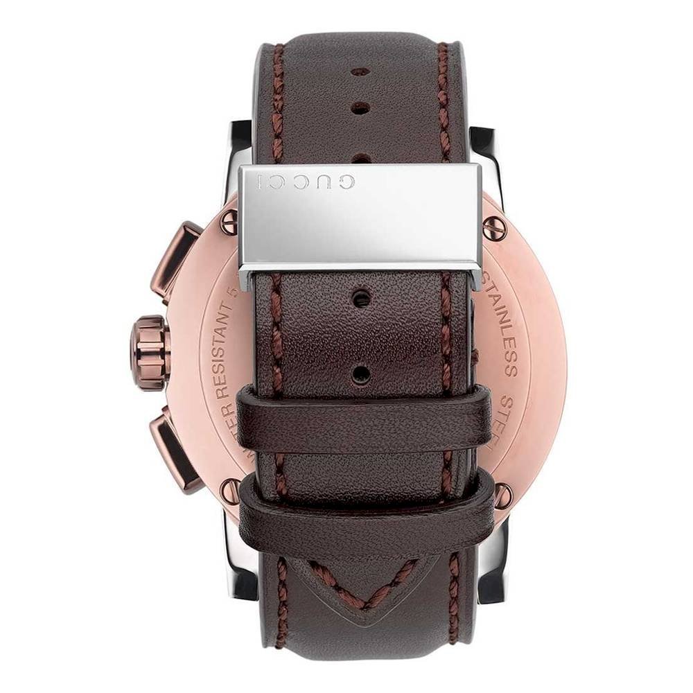  Shop Authentic Gucci G Chrono Black Dial Brown Leather Strap Watch For Men - YA101202 - Luxxuri