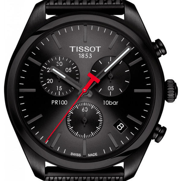  Shop Authentic Tissot T Classic PR 100 Chronograph Black Dial Black Mesh Bracelet Watch For Men - T101.417.33.051.00 - Luxxuri