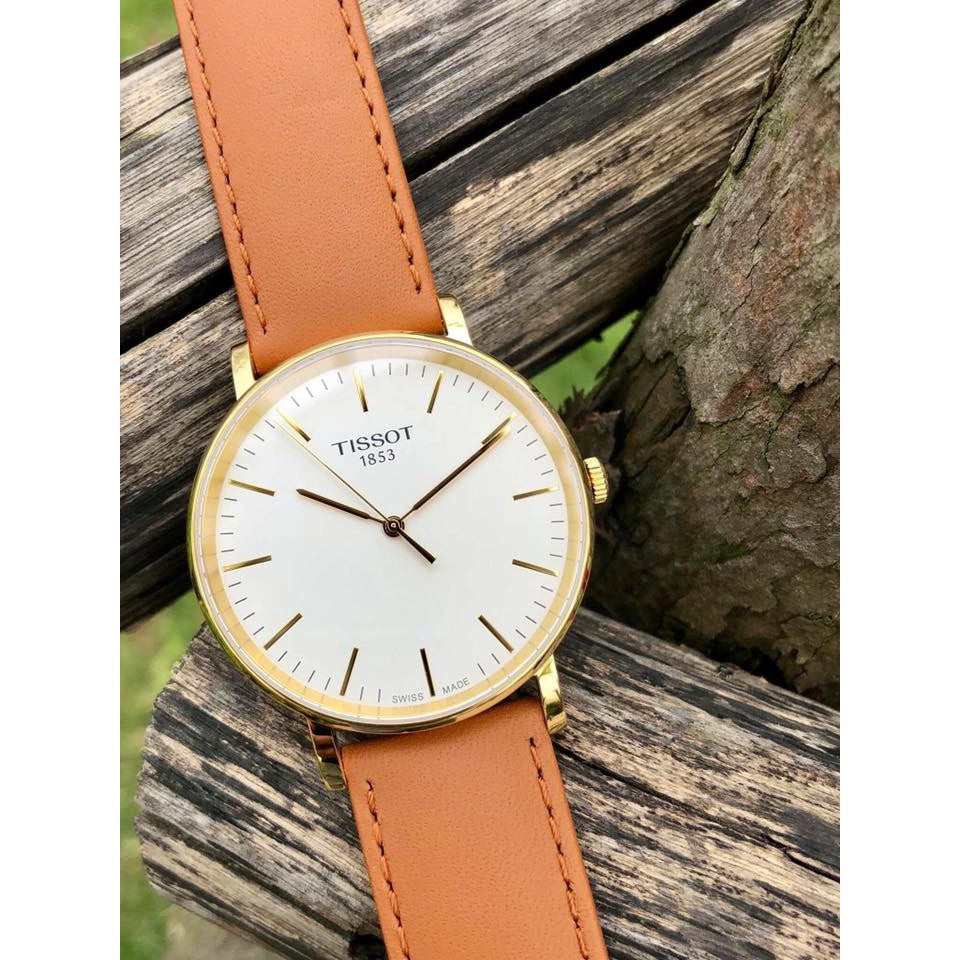  Shop Authentic Tissot T Classic Everytime White Dial Brown Leather Strap Watch For Men - T109.410.36.031.00 - Luxxuri