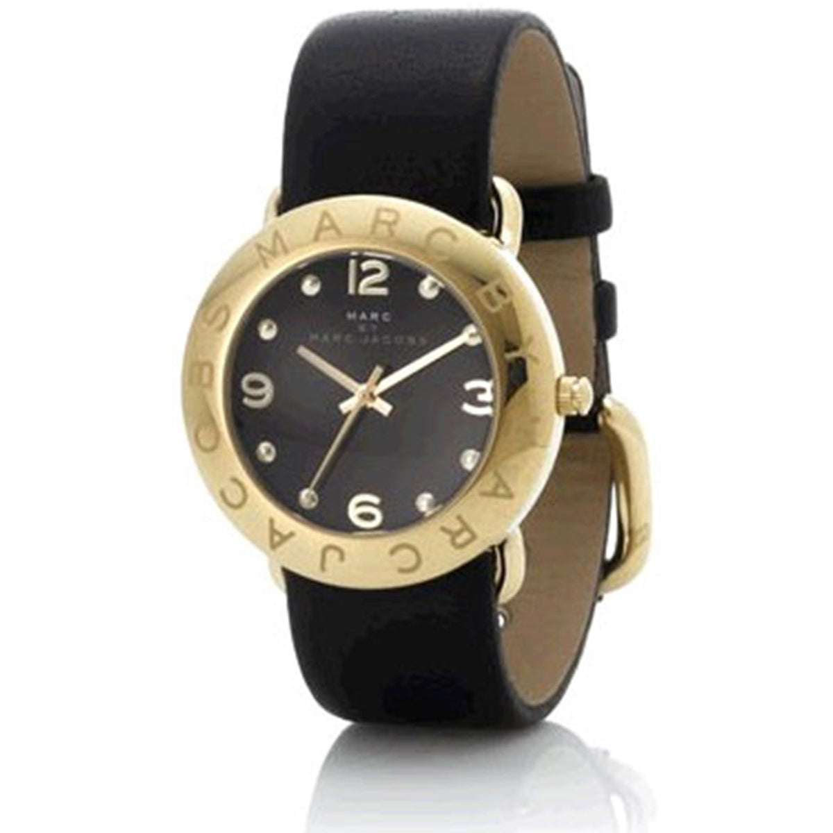  Shop Authentic Marc Jacobs Amy Black Dial Black Leather Strap Watch for Women - MBM1154 - Luxxuri