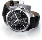  Shop Authentic Tissot T Classic Couturier Chronograph Black Dial Black Leather Strap Watch For Men - T035.617.16.051.00 - Luxxuri
