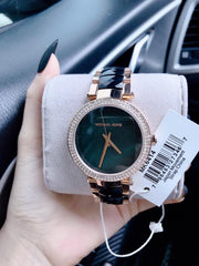  Shop Authentic Michael Kors Parker Mother of Pearl Black Dial Two Tone Steel Strap Watch for Women - MK6414 - Luxxuri