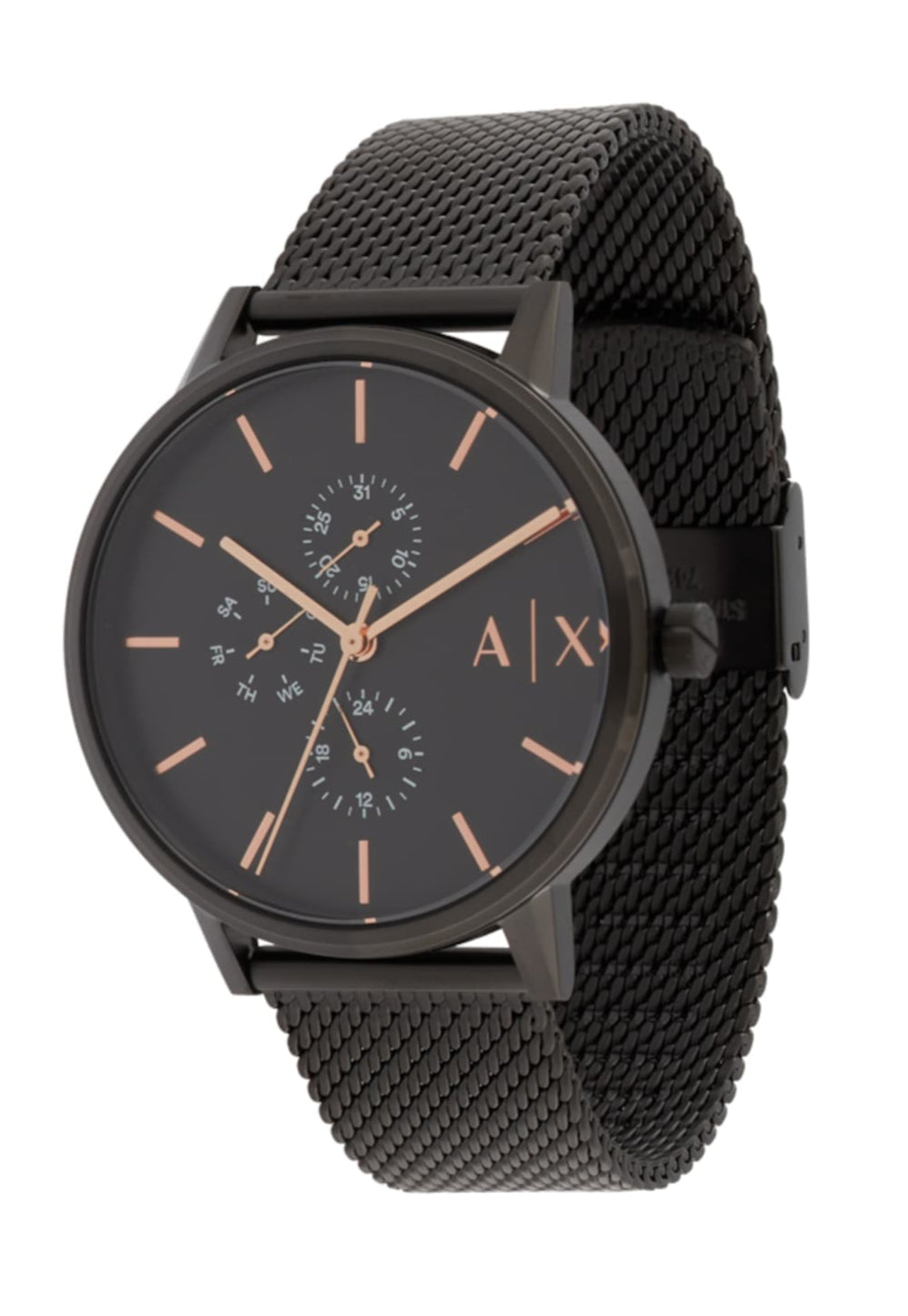  Shop Authentic Armani Exchange Cayde Chronograph Black Dial Black Mesh Strap Watch For Men - AX2716 - Luxxuri