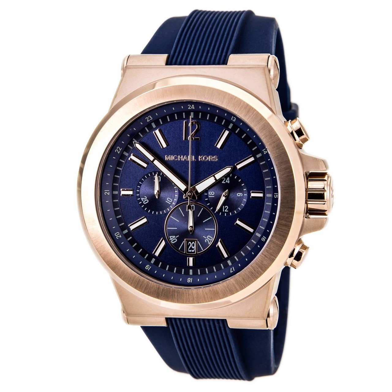  Shop Authentic Michael Kors Dylan Blue Dial Blue Rubber Strap Watch for Men - MK8295 - Luxxuri