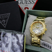  Shop Authentic Guess Confetti Diamonds Silver Dial Gold Steel Strap Watch for Women - W0774L5 - Luxxuri