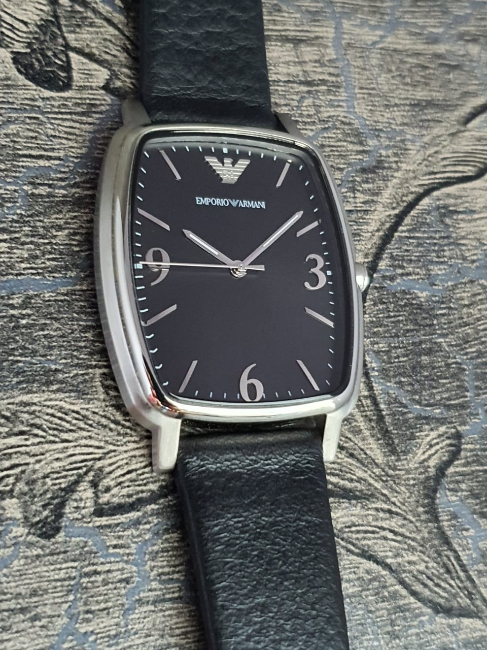  Shop Authentic Emporio Armani Epsilon Quartz Black Dial Black Leather Strap Watch For Men - AR2490 - Luxxuri