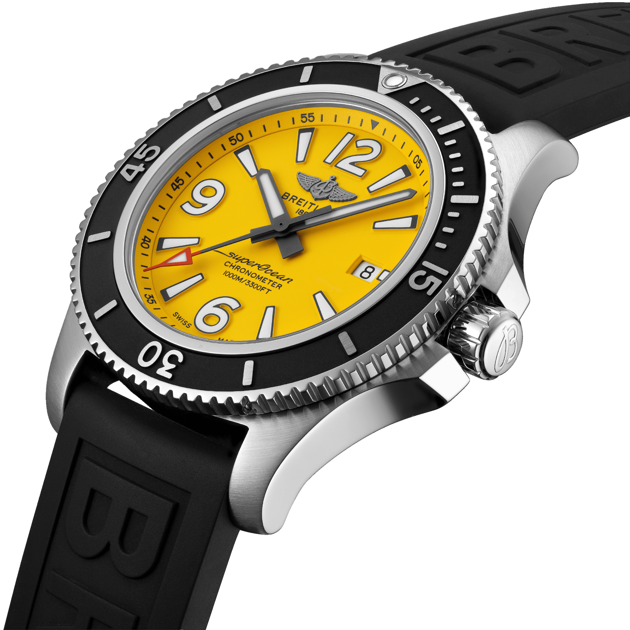  Shop Authentic Breitling Superocean Automatic 44mm Yellow Dial Black Rubber Strap Watch for Men - A17367021I1S1 - Luxxuri