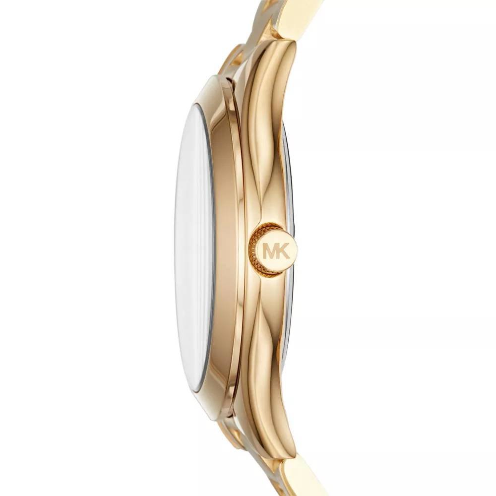  Shop Authentic Michael Kors Mini Runway Slim Gold Dial Gold Steel Strap Watch for Women - MK3512 - Luxxuri
