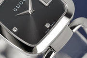  Shop Authentic Gucci G Gucci Diamonds Black Dial Silver Steel Strap Watch For Women - YA125406 - Luxxuri