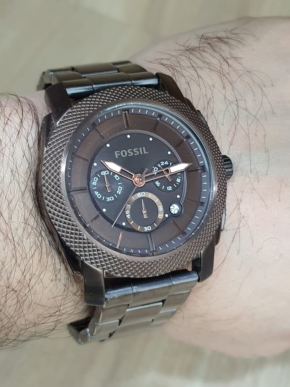  Shop Authentic Fossil Machine Chronograph Grey Dial Grey Steel Strap Watch for Men - FS5172 - Luxxuri