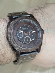  Shop Authentic Fossil Machine Chronograph Grey Dial Grey Steel Strap Watch for Men - FS5172 - Luxxuri