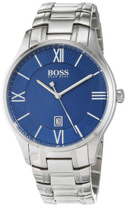  Shop Authentic Hugo Boss Governer Blue Dial Silver Steel Strap Watch for Men - 1513487 - Luxxuri