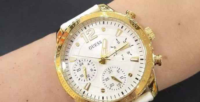  Shop Authentic Guess Marina Multifunction White Dial White Rubber Strap Watch for Women - W1025L5 - Luxxuri