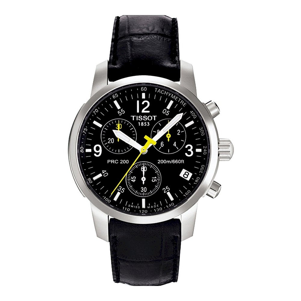  Shop Authentic Tissot T Race PRC 200 Chronograph Quartz Black Dial Black Leather Strap Watch for Men - T17.1.526.52 - Luxxuri