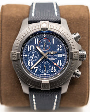  Shop Authentic Breitling Super Avenger Chronograph 48 Night Mission Blue Dial Blue Leather Strap Watch for Men - V13375101C1X2 - Luxxuri