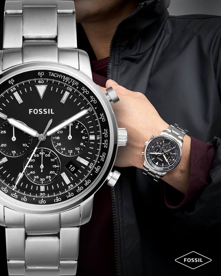  Shop Authentic Fossil Goodwin Chronograph Black Dial Silver Steel Strap Watch for Men - FS5412 - Luxxuri
