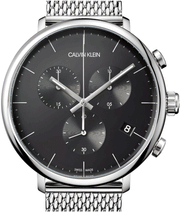  Shop Authentic Calvin Klein High Noon Chronograph Black Dial Silver Mesh Bracelet Watch for Men - K8M27121 - Luxxuri