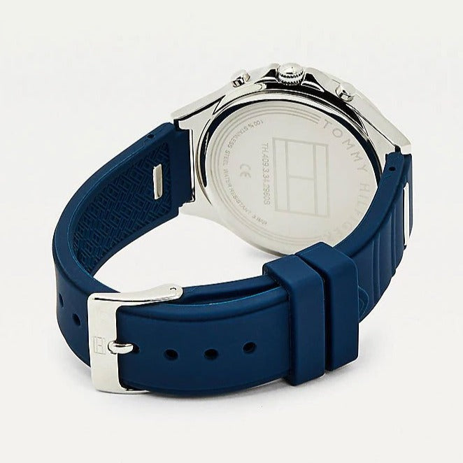  Shop Authentic Tommy Hilfiger Eve Chronograph Quartz Blue Dial Blue Rubber Strap Watch For Women - 1782281 - Luxxuri