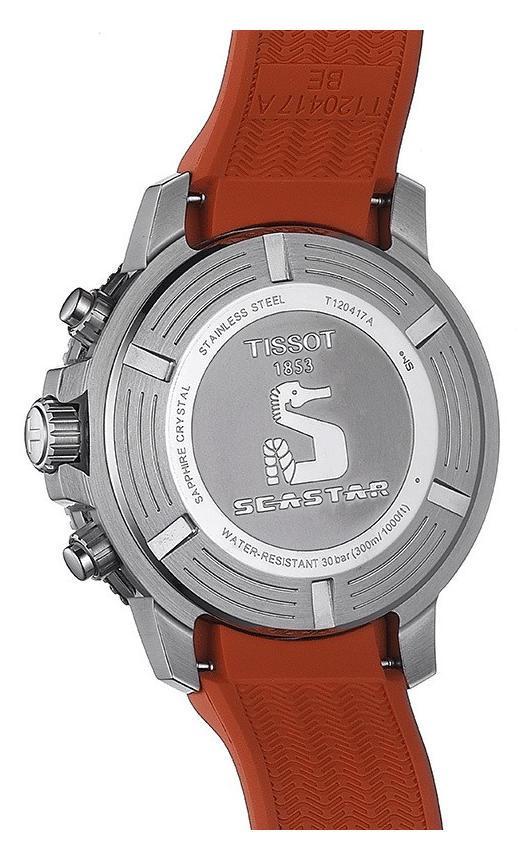  Shop Authentic Tissot Seastar 1000 Chronograph Black Dial Orange Rubber Strap Watch For Men - T120.417.17.051.01 - Luxxuri