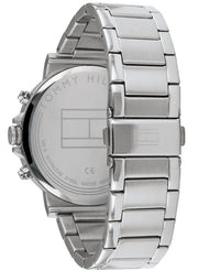  Shop Authentic Tommy Hilfiger Hudson Chronograph White Dial Silver Steel Strap Watch For Men - 1791227 - Luxxuri