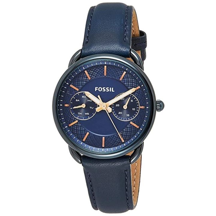  Shop Authentic Fossil Tailor Blue Dial Blue Leather Strap Watch for Women - ES4092 - Luxxuri