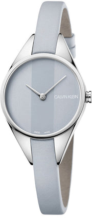 Shop Authentic Calvin Klein Rebel Grey Dial Grey Leather Strap Watch for Women - K8P231Q4 - Luxxuri