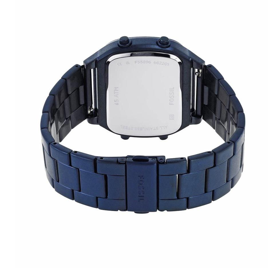 Shop Authentic Fossil Retro Analog-Digital Black Dial Blue Steel Strap Watch for Men - FS5896 - Luxxuri