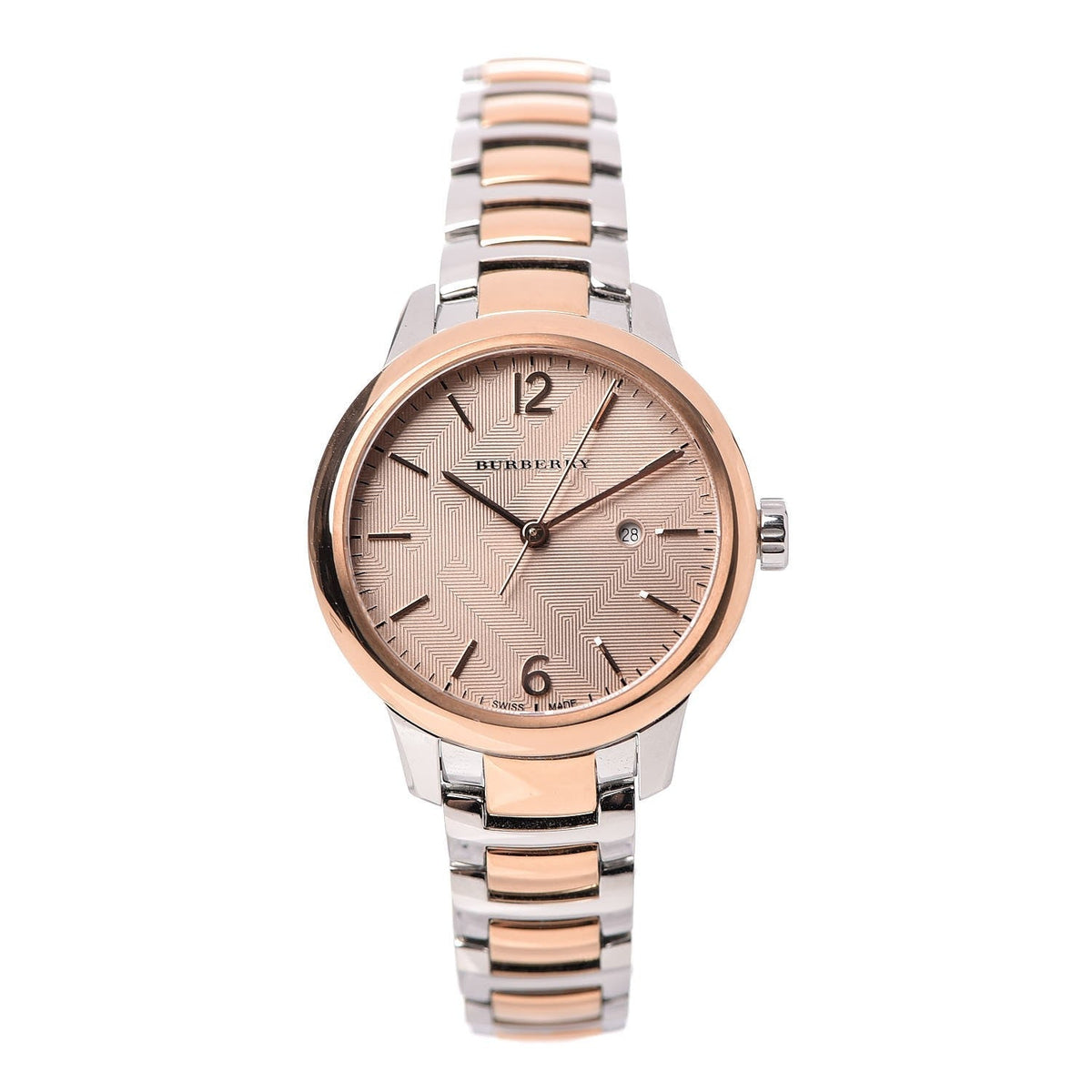  Shop Authentic Burberry The Classic Rose Gold Dial Two Tone Steel Strap Watch for Women - BU10117 - Luxxuri