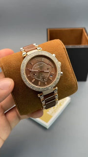  Shop Authentic Michael Kors Parker Analog Quartz Brown Dial Brown Steel Strap Watch For Women - MK6378 - Luxxuri