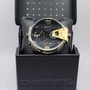  Shop Authentic Diesel Uber Chief Two Hand Black Dial Black Leather Strap Watch For Men - DZ7377 - Luxxuri