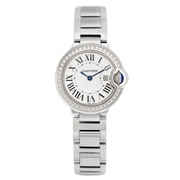  Shop Authentic Cartier Ballon Bleu De Cartier Diamonds White Dial Silver Steel Strap Watch for Women - W4BB0015 - Luxxuri