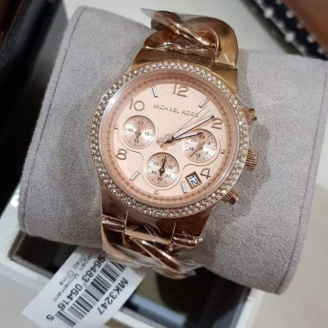  Shop Authentic Michael Kors Runway Rose Gold Dial Rose Gold Steel Strap Watch for Women - MK3247 - Luxxuri