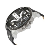  Shop Authentic Diesel Mr Daddy Black Dial Black Leather Strap Watch For Men - DZ7313 - Luxxuri