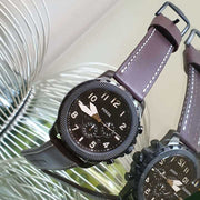  Shop Authentic Fossil Bowman Chronograph Brown Dial Brown Leather Strap Watch for Men - FS5601 - Luxxuri