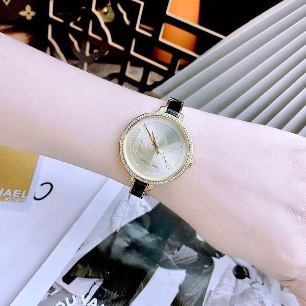 Shop Authentic Michael Kors Jaryn Quartz Gold Dial Black Steel Strap Watch For Women - MK4544 - Luxxuri