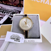  Shop Authentic Michael Kors Jaryn Quartz Gold Dial Black Steel Strap Watch For Women - MK4544 - Luxxuri