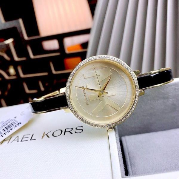  Shop Authentic Michael Kors Jaryn Quartz Gold Dial Black Steel Strap Watch For Women - MK4544 - Luxxuri