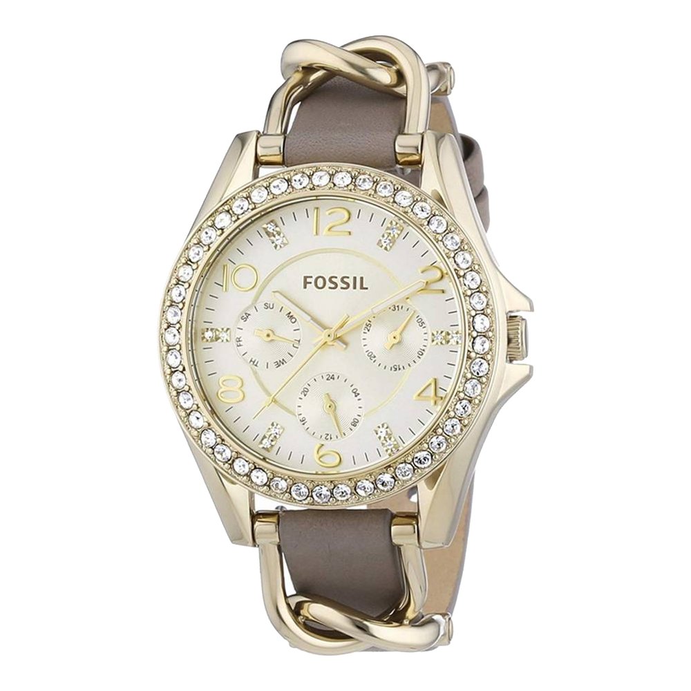  Shop Authentic Fossil Riley White Dial Beige Leather Strap Watch for Women - ES3465 - Luxxuri