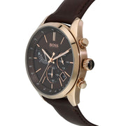  Shop Authentic Hugo Boss Grand Prix Brown Dial Brown Leather Strap Watch for Men - 1513605 - Luxxuri