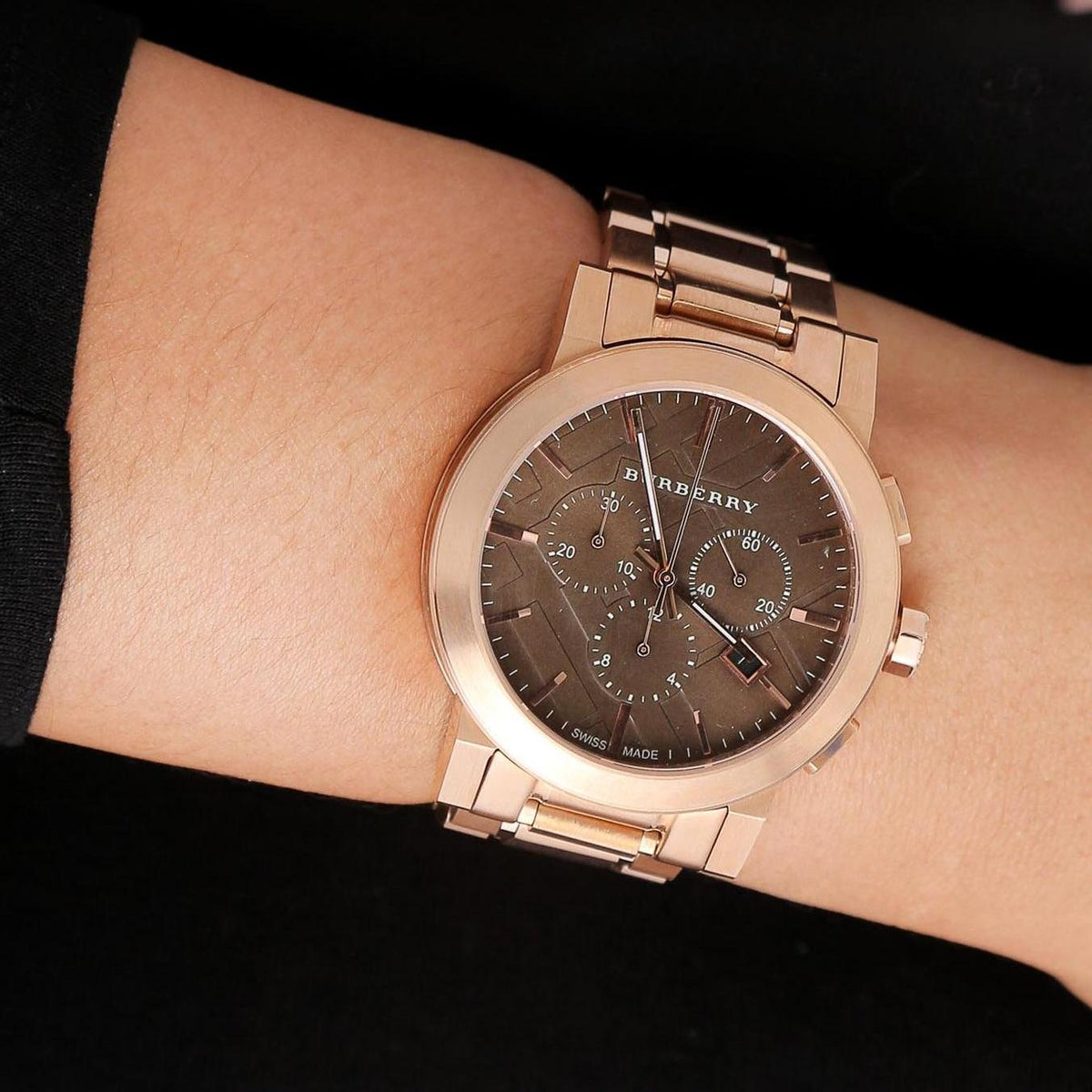  Shop Authentic Burberry The City Grey Dial Rose Gold Steel Strap Watch for Men - BU9353 - Luxxuri