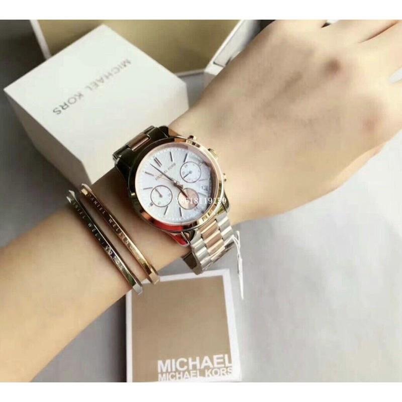  Shop Authentic Michael Kors Runway Chronograph Blue Dial Two Tone Steel Strap Watch For Women - MK6166 - Luxxuri