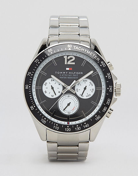  Shop Authentic Tommy Hilfiger Luke Quartz Black Dial Silver Steel Strap Watch for Men - 1791120 - Luxxuri