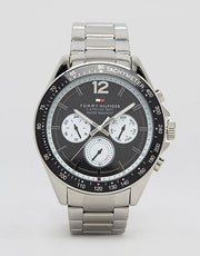  Shop Authentic Tommy Hilfiger Luke Quartz Black Dial Silver Steel Strap Watch for Men - 1791120 - Luxxuri